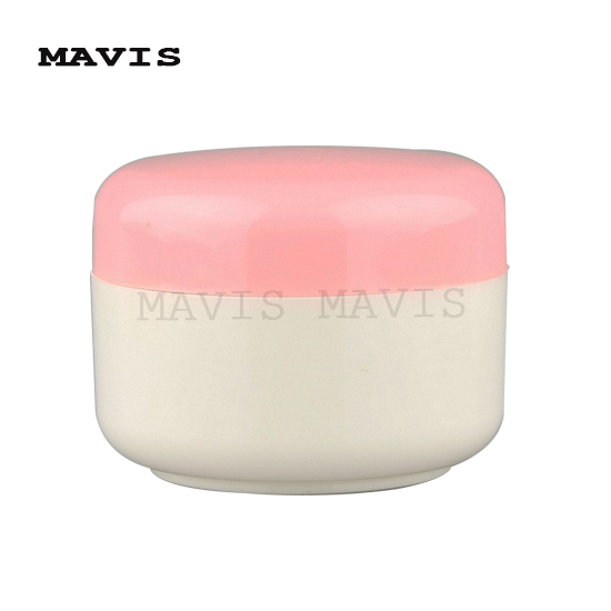 White pp cream jar with red cap
