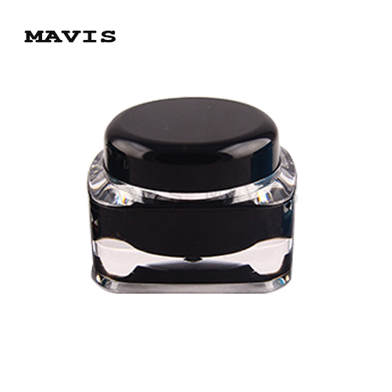 Square high grade double acrylic cream jar