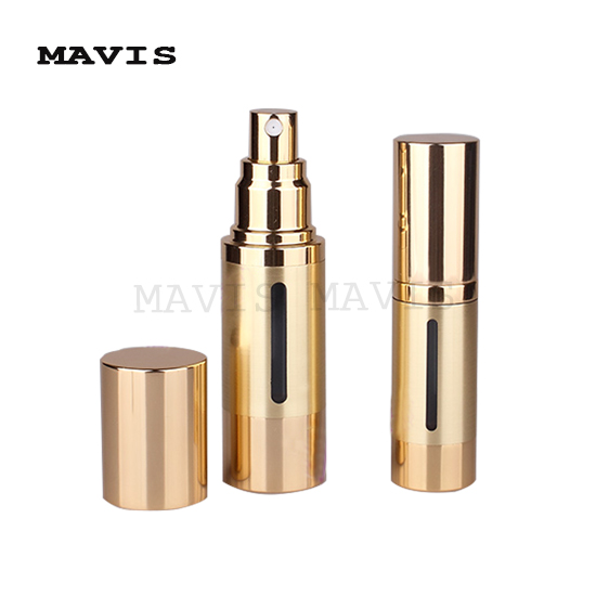Gold aluminum plastic airless bottle